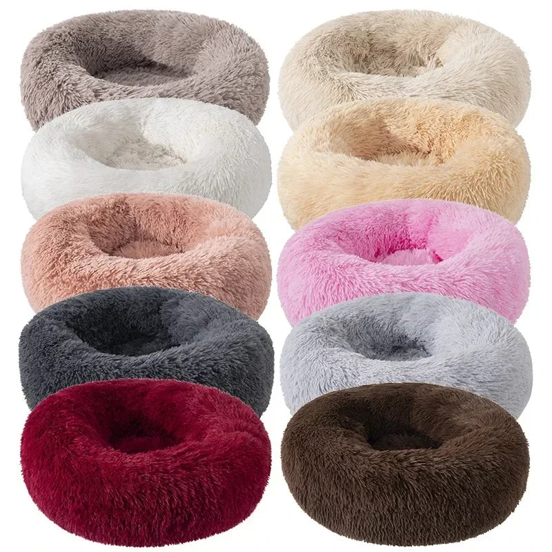 Round Cat Beds House Soft Long Plush Best Pet Dog Bed For Dogs Basket Pet Products Cushion Cat Bed Cat Mat Animals Sleeping Sofa - AMULET RING STORE