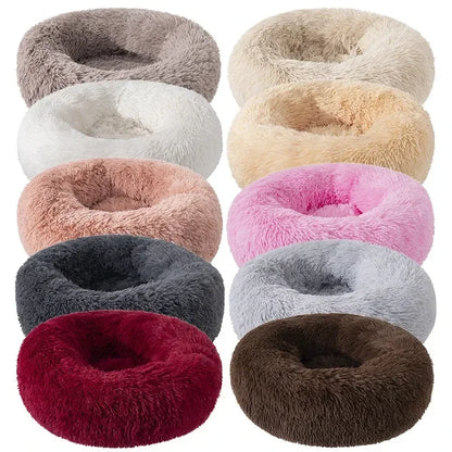Round Cat Beds House Soft Long Plush Best Pet Dog Bed For Dogs Basket Pet Products Cushion Cat Bed Cat Mat Animals Sleeping Sofa - AMULET RING STORE