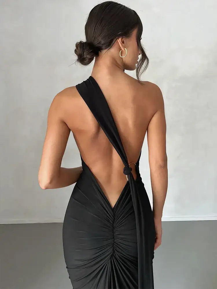 Women's White Bodycon Long Dress - Summer Party Wear - AMULET RING STORE