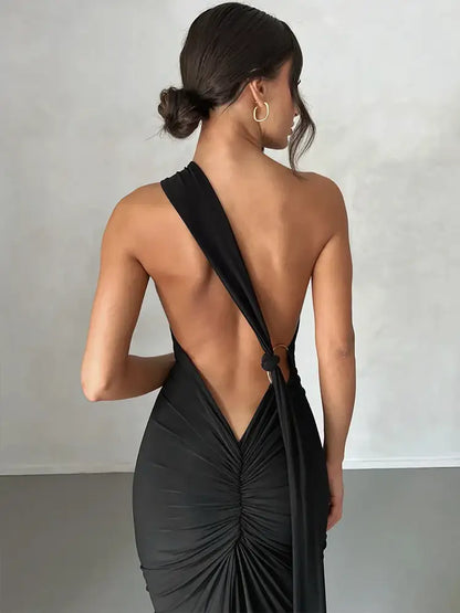 Women's White Bodycon Long Dress - Summer Party Wear - AMULET RING STORE