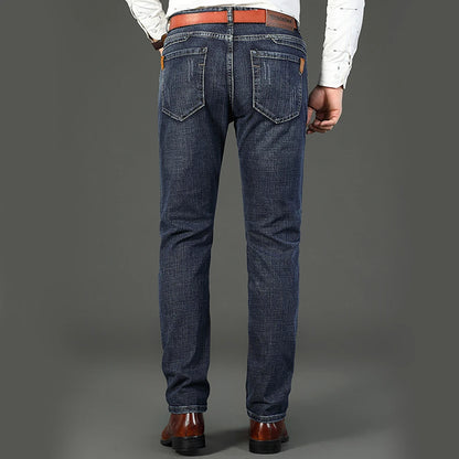 Wthinlee Spring Summer Business Jeans Men Light Blue Casual Straight Stretch Fashion Classic Work Denim Trousers Brand Clothing
