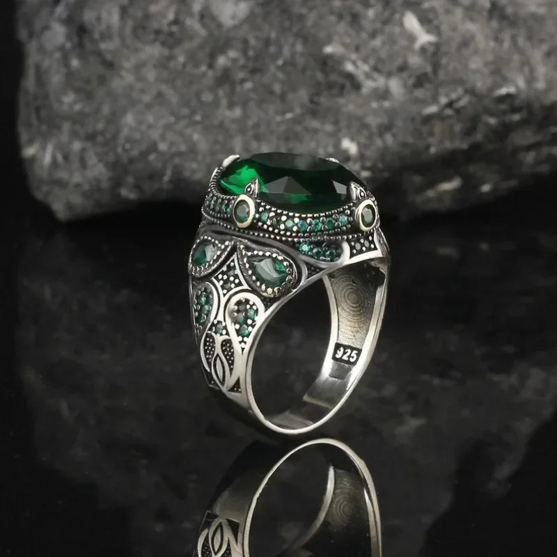 New Creative Cat's Eye Alloy Casting Rings for Men Europe and America Gothic Rock All-around Eyeball Simple Jewelry Accessories