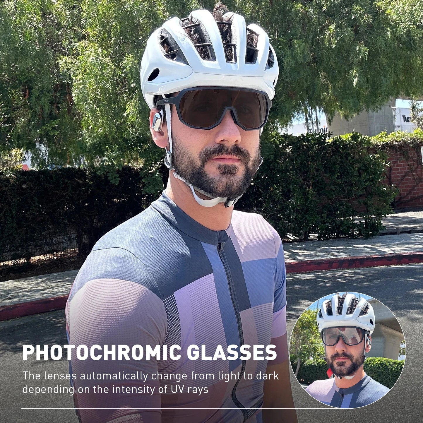 SCVCN Photochromic Cycling Glasses Men Women Clear Sports Sunglasses UV400 Protection for Cycling Running Baseball mtb