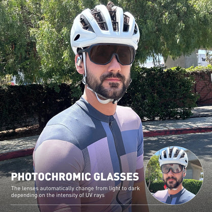 SCVCN Photochromic Cycling Glasses Men Women Clear Sports Sunglasses UV400 Protection for Cycling Running Baseball mtb