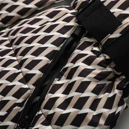 Women's Winter Hooded High Waist Padded Sport Parkas Coats with Belt Female Elegant Thick Warm Pockets Windproof Skiing Jackets