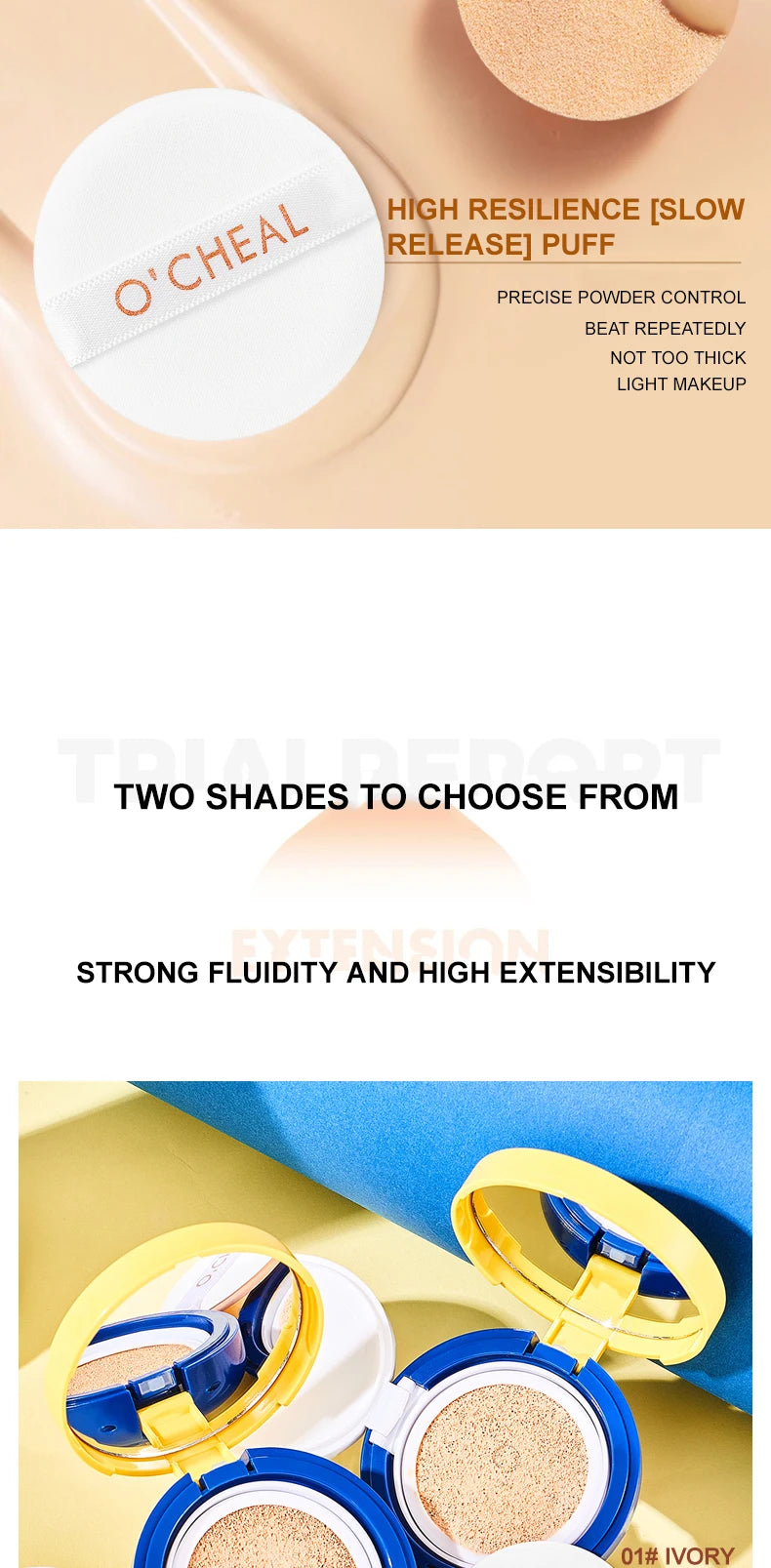 OCHEAL Natural Moisturizing Liquid Foundation Concealer BB Cream Air Cushion Whitening Oil-control Makeup Cosmetics BB Cream - AMULET RING STORE