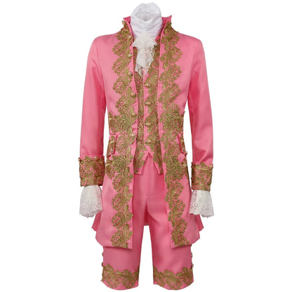 2025 New Medieval Vintage Prince Lace Suits for Men and Women, Halloween Performance Cosplay Three Piece Set(Blazer+Vest+Pants)