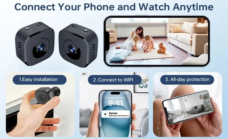 1920 * 1080P Mini HD Camera WiFi Wireless Monitoring Security Protection Remote Monitor Camcorders Video Surveillance Smart Home - AMULET RING STORE