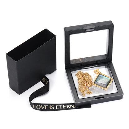 Labradorite Rainbow Moonstone Gemstone Pendant Copper Wire Wrapped Labradorite Jewelry Labradorite Necklace With Chain and Box