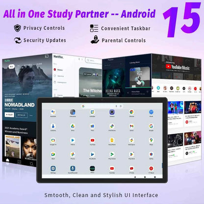 Tablet 10.95 inch Android 15 Tablets, 12GB RAM 128GB ROM 1TB Expand, Octa-core Processor, 1280x800 IPS, 8000mAh Battery (Black)