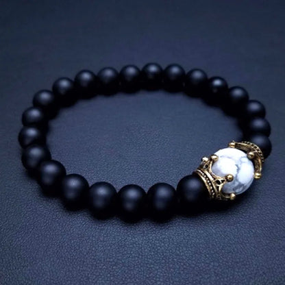 HNSP Tiger Eye Bead Bracelet For Men Natural Stone Elastic Rope Hand Jewelry Rosary Accessories