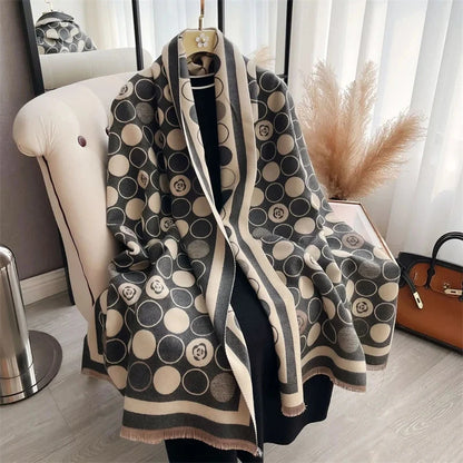Cashmere Scarf for Women Thick Warm Winter Blanket Brand Female Luxury Quality Shawl Wrap Bufanda 2024 Poncho Echarpe Pashmina