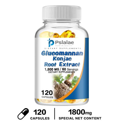 Glucomannan Capsules - Promote Gastrointestinal Health, Supports Healthy Weight Management, Fat Burner, Appetite Suppression