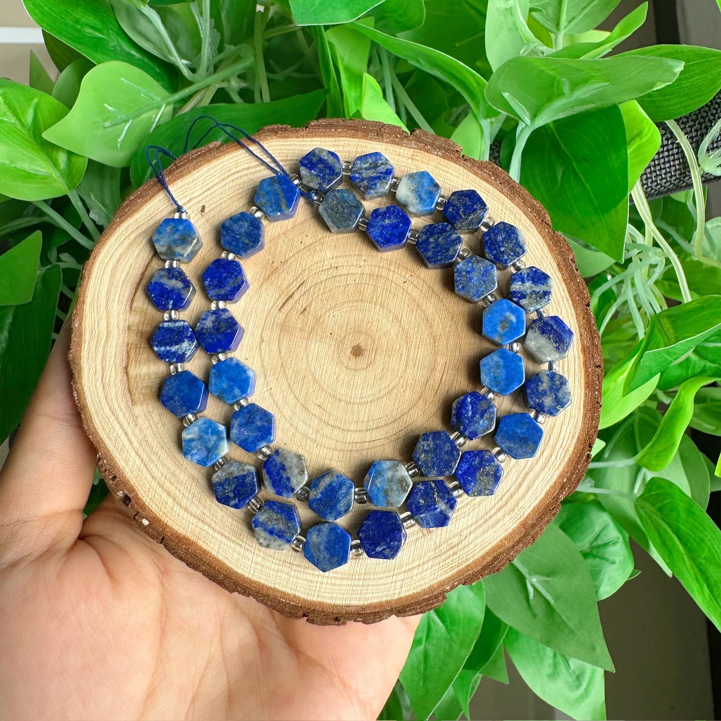 8.5x9.5mm Natural Hexagon Stone Beads Faceted Amazonite Quartz Jade Loose Spacer Beads for Jewelry Making DIY Bracelet Pendant - AMULET RING STORE