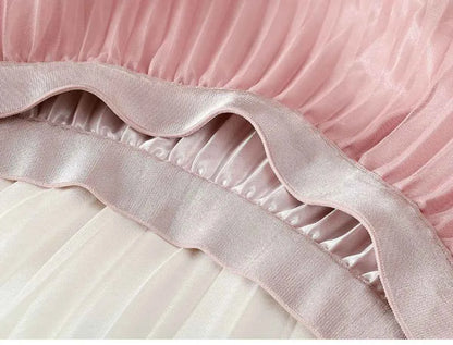 2023 Summer Tulle Mesh Gradient Skirt High-end High Waist Long Skirt Elegant Evening Party Sexy A-line Pleated Skirts Women Boho