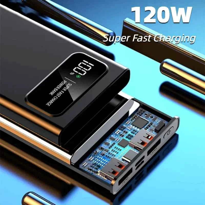 VIVO 200000mAh LED Digital Display Power Bank High Capacity 120W Super Fast Charging Portable External Battery For IPhone New