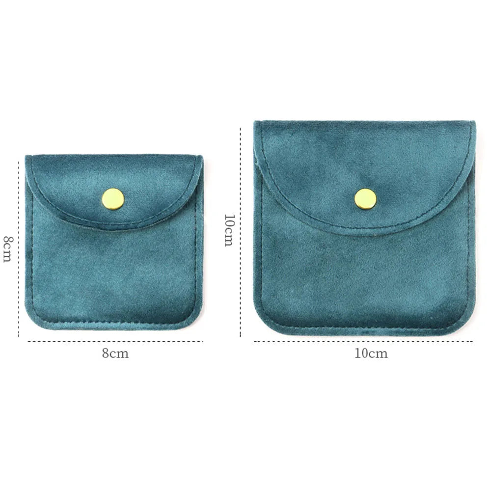Snap Button Jewellery Pouch Fillet Velvet Bag Envelope Jewelry Bag Necklace Bracelet Storage Bag Gift Bags - AMULET RING STORE