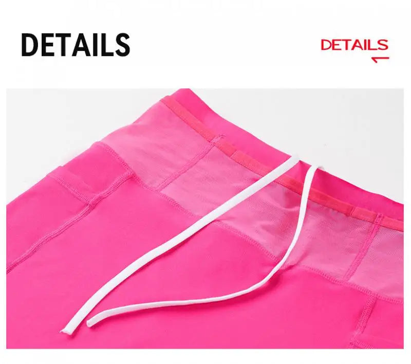 Marathon Compression Shorts with Waistband Pocket Men Women Quick Dry Nylon Workout Tights for Cycling Running Training