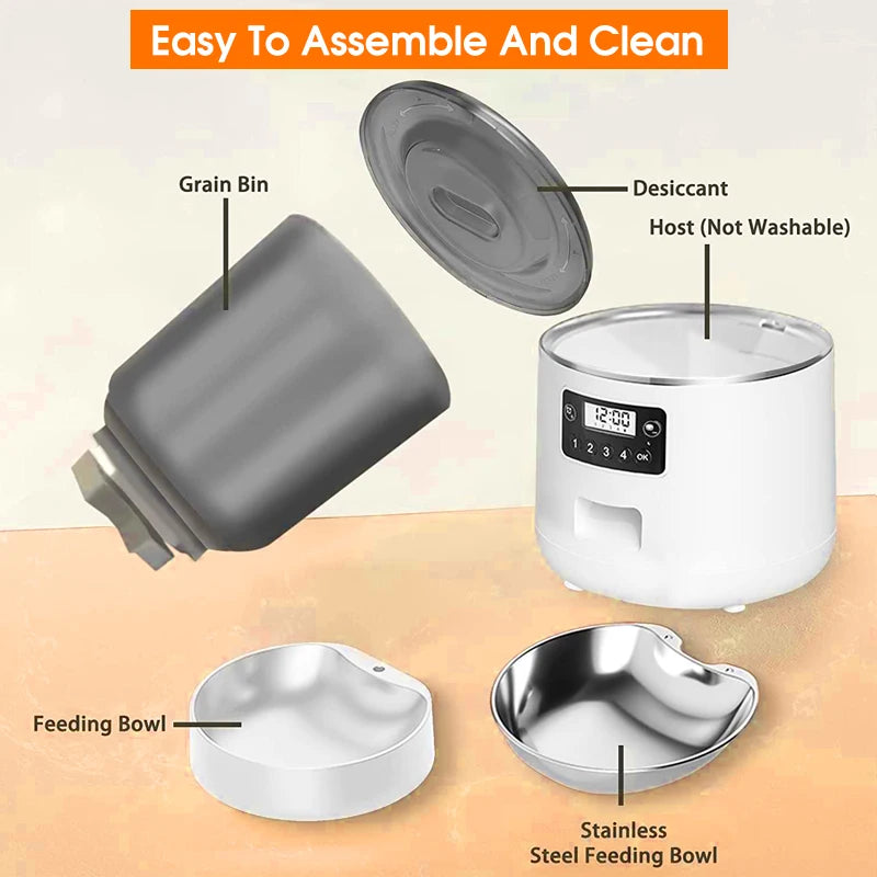 Pet Dog Automatic Feeder 4L Remote APP Timed Quantitative WIFI Intelligent Feeding Machine Cats & Dogs Universal Dog Accessories - AMULET RING STORE