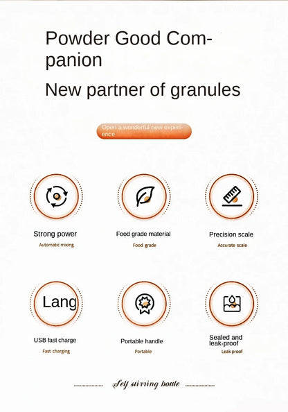 Electric Blender Cup Portable Blender Cup Milk Powder Protein Powder Blender Automatic Shaker Cup Home Travel Outdoor Sports Gym - AMULET RING STORE