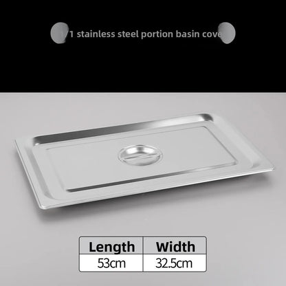 Stainl Steel Rectangular Covered Small Seasoning Box Food Container Thermal Rectangular Basin for Restaurant Kitchen - AMULET RING STORE