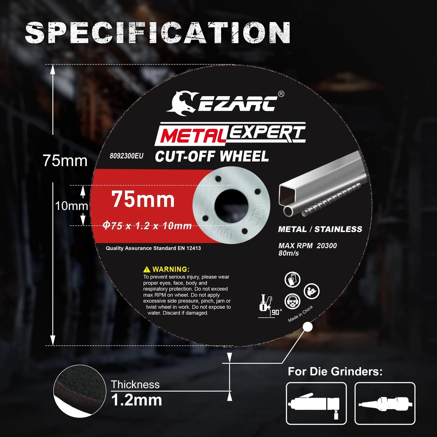 EZARC Cut Off Wheels 24Pcs, 75mm x 1.2 x 10mm Cutting Wheel, Metal & Stainless Steel Cutting Disc for Die Grinder (Thin Design) - AMULET RING STORE