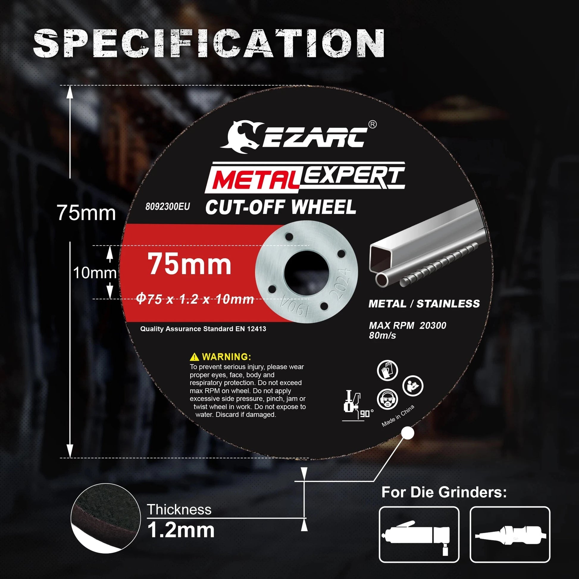 EZARC Cut Off Wheels 24Pcs, 75mm x 1.2 x 10mm Cutting Wheel, Metal & Stainless Steel Cutting Disc for Die Grinder (Thin Design) - AMULET RING STORE