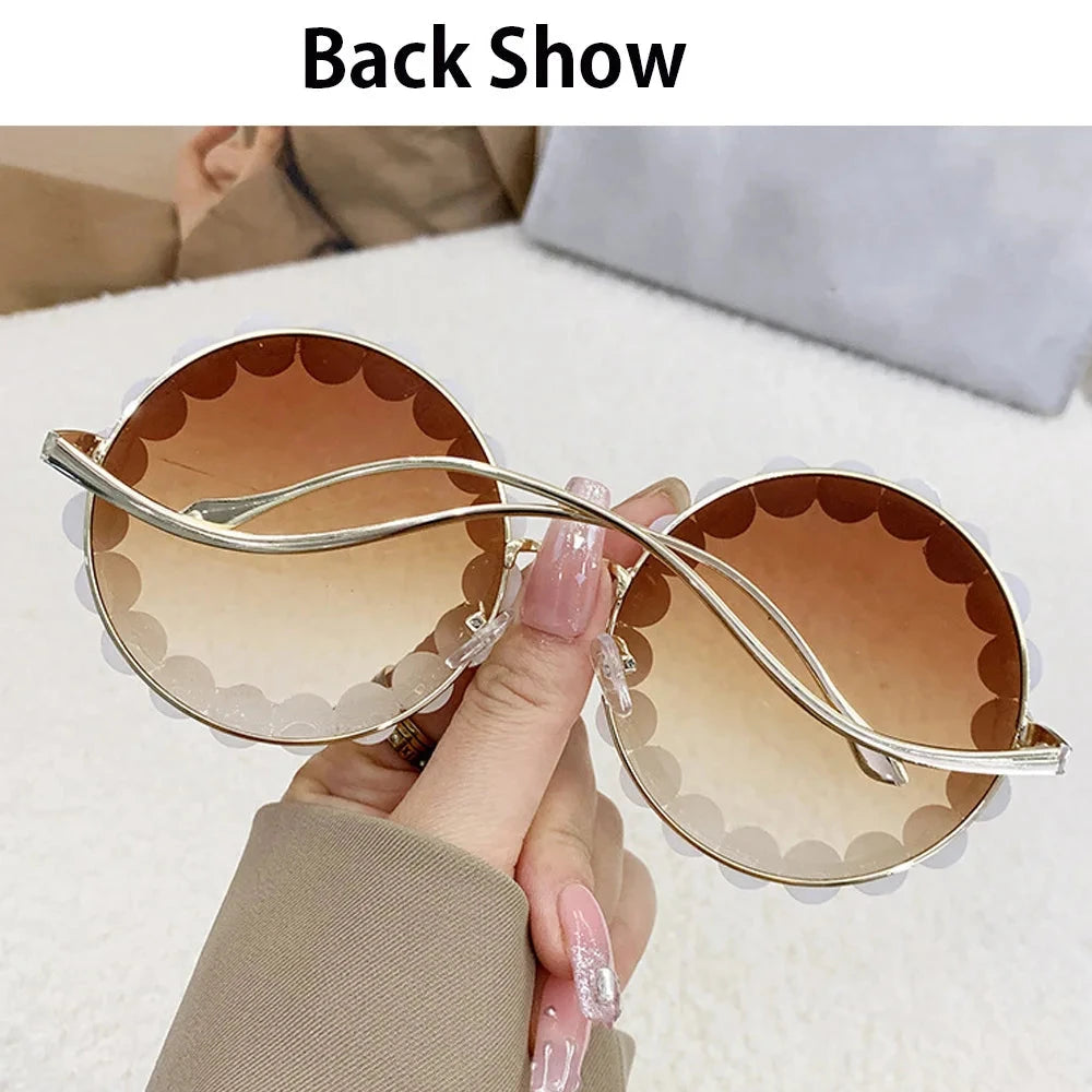 Pearls Decorative Sunglasses Women Luxury Fashion Trend Sun Glasses Gradient Color Lenses UV Protection Eyewear Fast Shipping