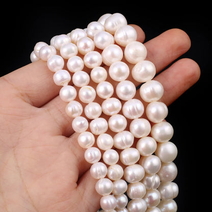 Natural Freshwater Pearl Beads Rice Round Shape Isolation Loose Beaded for Jewelry Making DIY Bracelet Necklace Accessories Gift - AMULET RING STORE