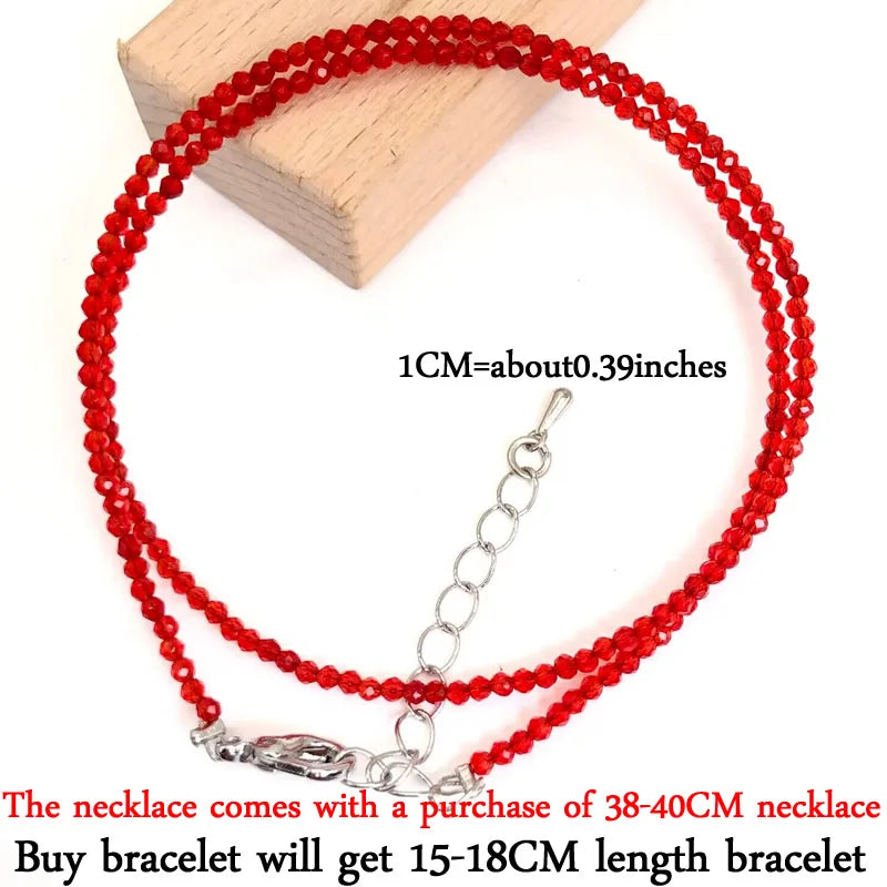 2-3mm Natural Stone Beaded Necklace Handmade Mini Tourmaline lapis crystal Energy Healing Female Bracelet for Women Jewelry Gift - AMULET RING STORE