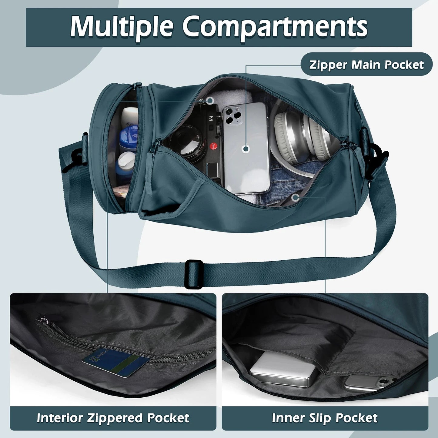 Sports Fitness Bag Women Travel Bag Multi-functional Handbag Yoga Bag Short-Distance Weekender Travel Package Swimming Gym Bags