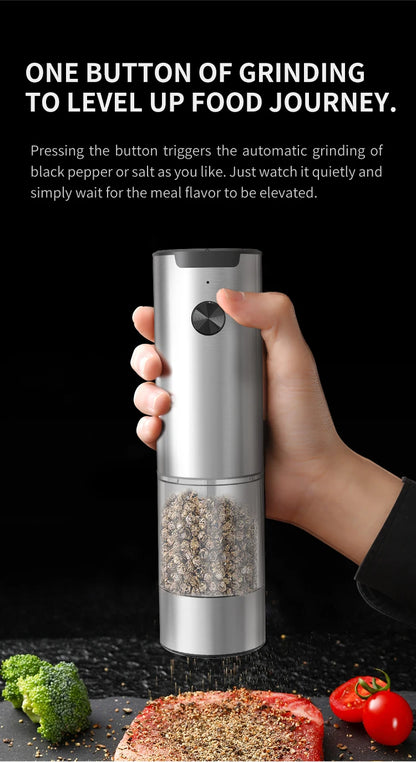Electric Salt And Pepper Grinder With Adjustable Coarseness Refillable Mills Battery Powered Pepper Grinder Kitchen Gadget Tool - AMULET RING STORE