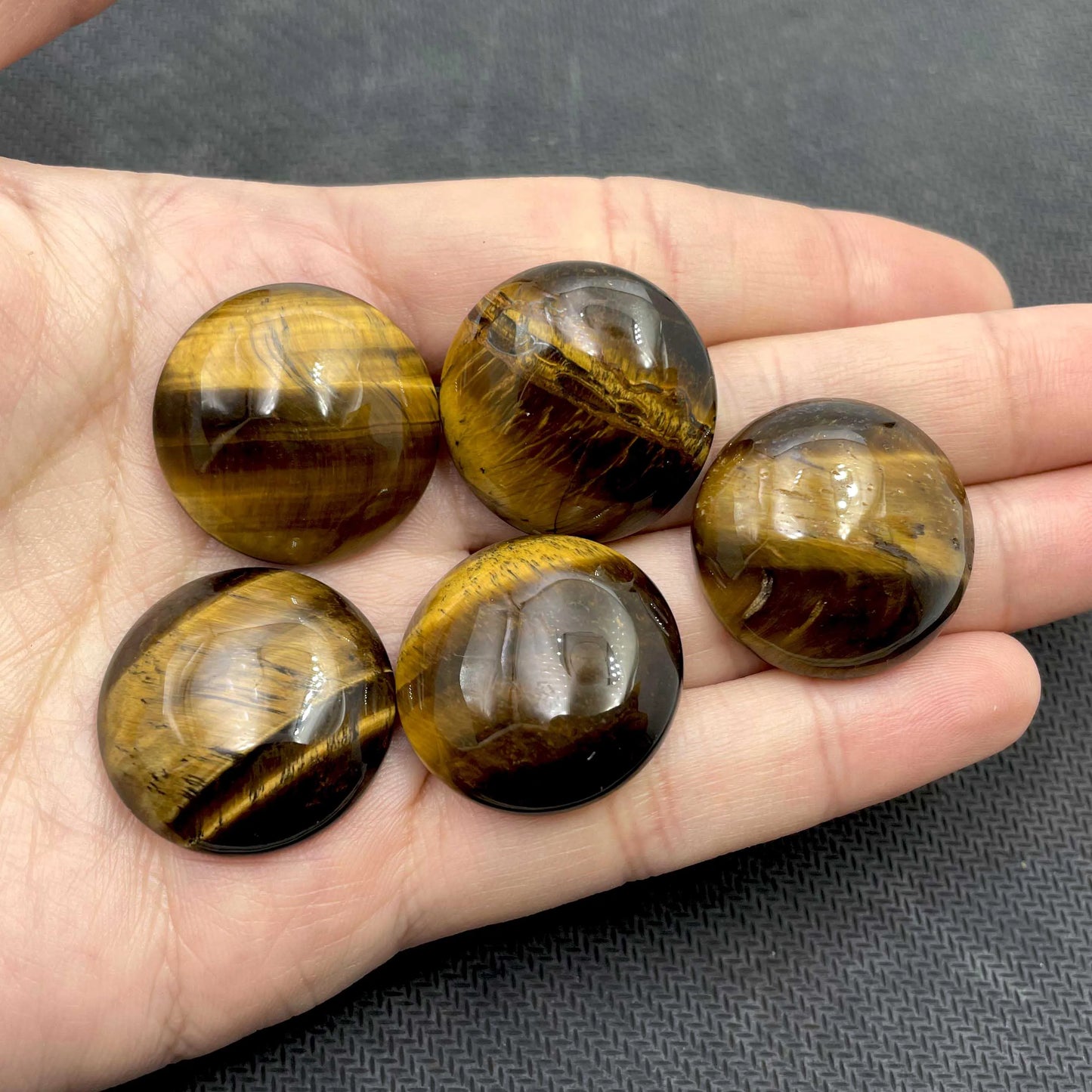 5-Piece 25MM Natural Stone Cabochon Set - DIY Jewelry Making