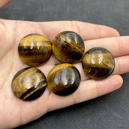 5-Piece 25MM Natural Stone Cabochon Set - DIY Jewelry Making