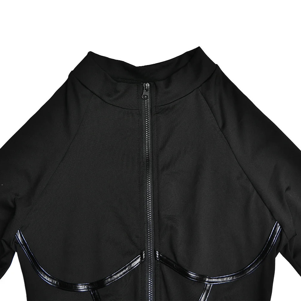 Articat Sexy Zipper Women Jumpsuit Long Sleeve Bandage Tights Solid Jumpsuits Female Party Bodycon Stretch Sporty & Leisure - AMULET RING STORE