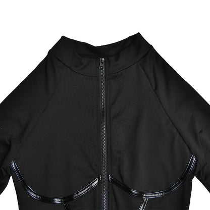 Articat Sexy Zipper Women Jumpsuit Long Sleeve Bandage Tights Solid Jumpsuits Female Party Bodycon Stretch Sporty & Leisure - AMULET RING STORE