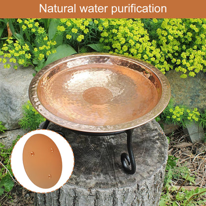2Pcs Bird Bath Copper Disk With 3 Point Support Bird Bath Purification Plate Garden Outdoor Feeder Tray Cleaner Water Bowl - AMULET RING STORE