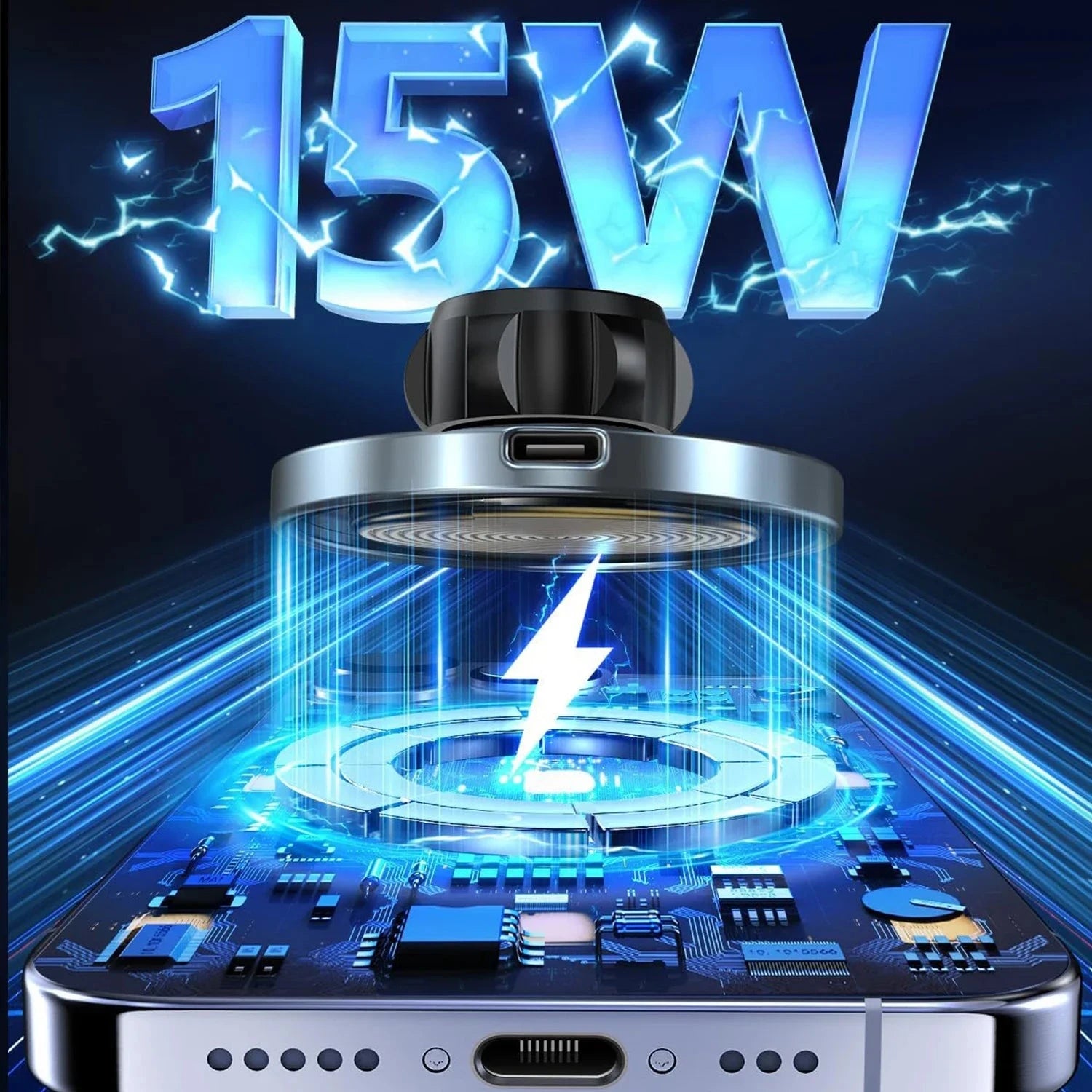 UYUXIO Magnet Wireless Car Charger 15W Fast Charging Magnetic Car Mount Phone Holder Air Vent for iPhone 16 15 14 13 Pro Max 12