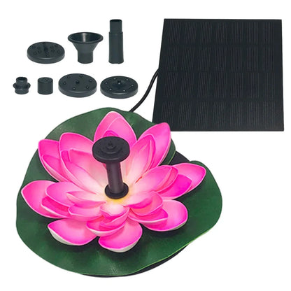 Solar Rotating Lotus Floating Fountain Outdoor Garden for Garden Bird Bath, Pond Decoration, Waterscape Garden Decoration - AMULET RING STORE