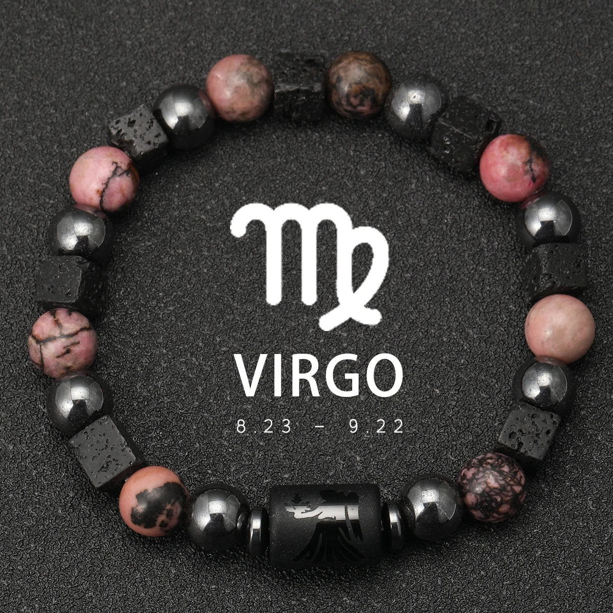 12 Zodiac Signs Natural Stone Bracelets Taurus Cancer Virgo Pisces Bracelets Ladies Men Couples Gift Bracelet aquarius