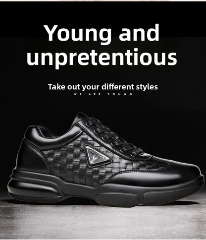 Men's Shoes Original Casual Leather Men Training Wear Resistant Sneakers Outdoor Male Treking Footwear Breathable Lace-up Shoes