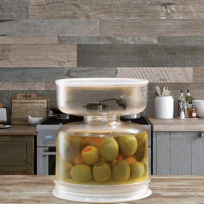 Sealed Jar for Pickle Home Wet and Dry Separation Pickle Jar with Flip Container and Strainer Hourglass Design Olives Container - AMULET RING STORE