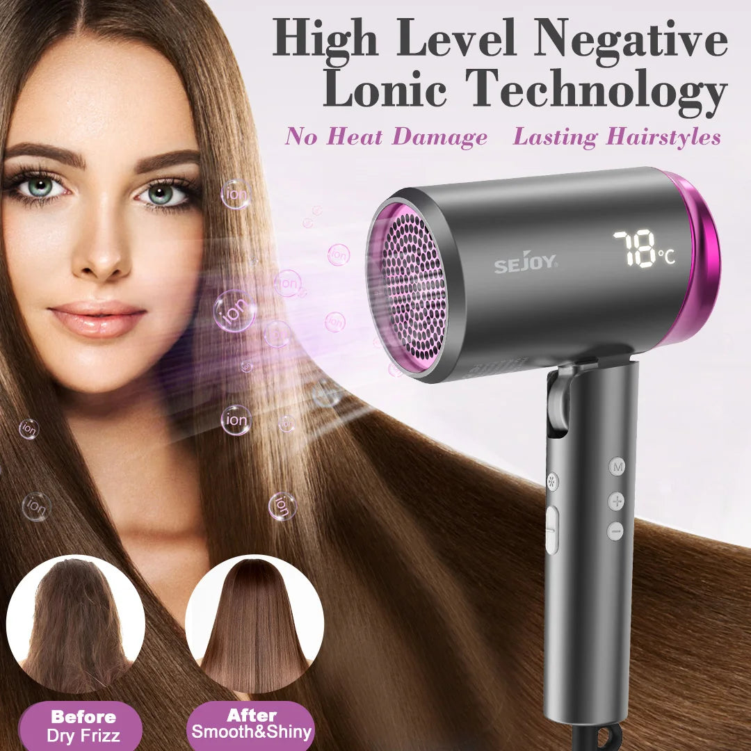 Electric Hair Dryer 1800W 110v Multifunctional Hair Straightener Negative Ion Hair Care Curler Blow Dryer Cold/Warm/Hot Wind - AMULET RING STORE