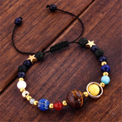 New Cosmic Galaxy Solar System Bracelet Female Transfer Beads Eight Planets Natural Hand-woven Yoga Bracelet Jewelry Accessories