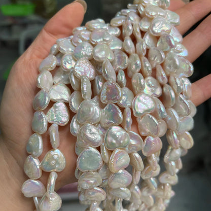 13mm Heart Shaped Baroque Pearl Spacer Beads Natural Freshwater Pearl Beads for Jewelry Making DIY Necklace Bracelet Accessories - AMULET RING STORE