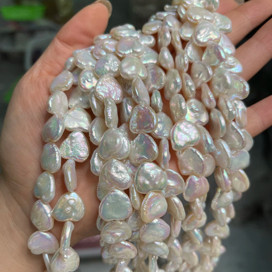 13mm Heart Shaped Baroque Pearl Spacer Beads Natural Freshwater Pearl Beads for Jewelry Making DIY Necklace Bracelet Accessories - AMULET RING STORE