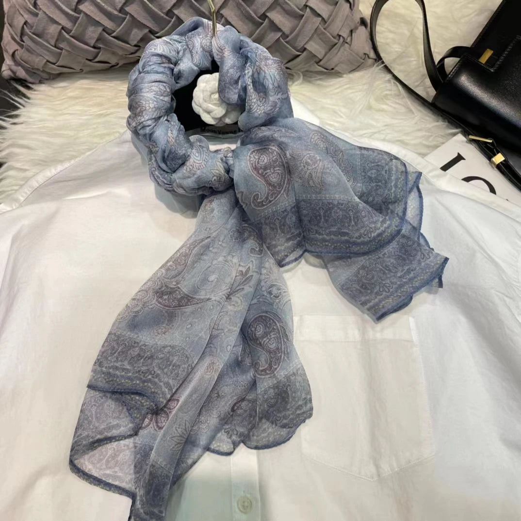 BYSIFA|New Black Pink Peony 100% Silk Shawl Scarf Women Chiffon Long Silk Scarves Cape Summer Foulard Winter Brand Scarves Wraps