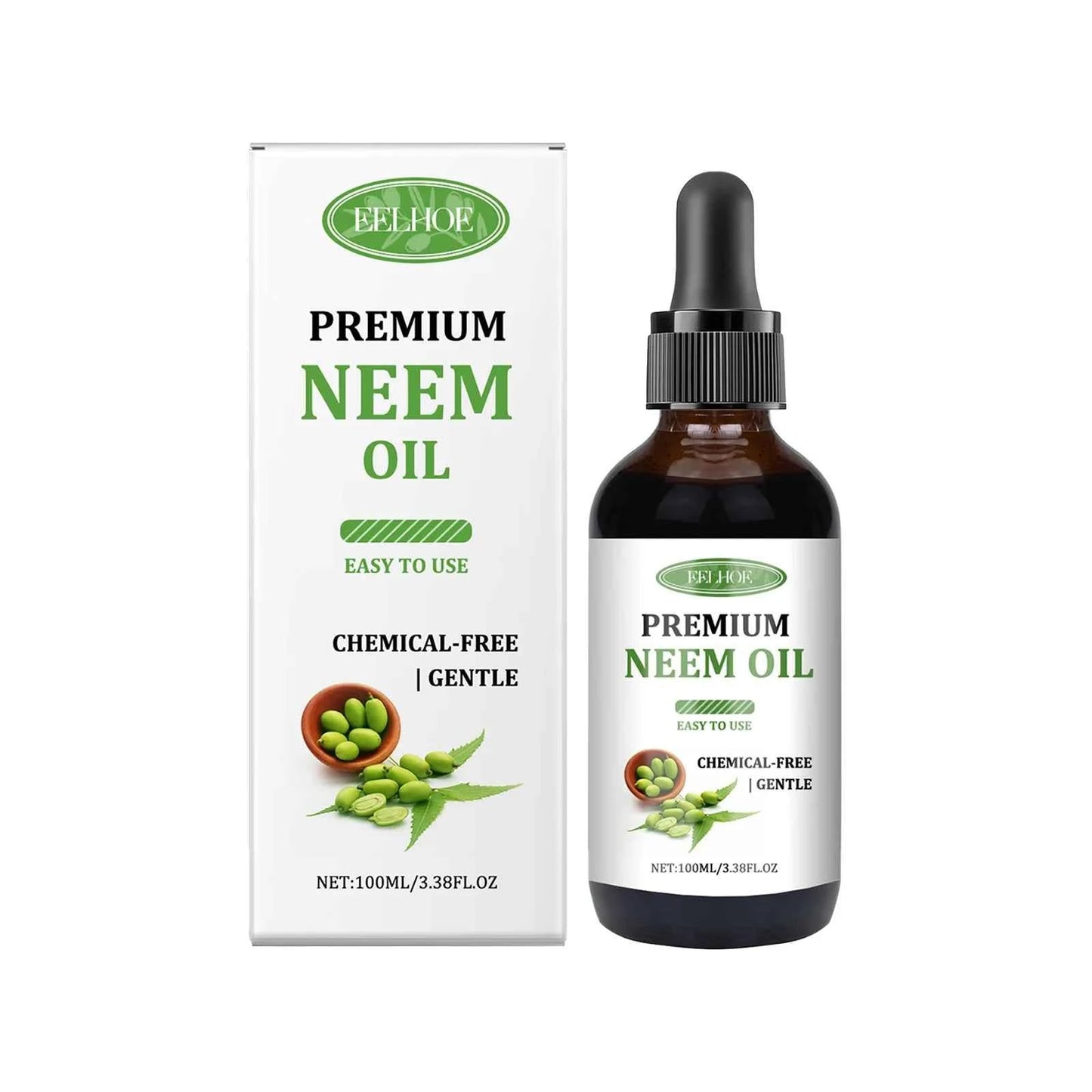 EELHOE 100ml Neem Oil Serum Cleansing Skin Plump Hair Growth Nail Top Coat Care Multi-purpose Essence Pure Natural Daily Care