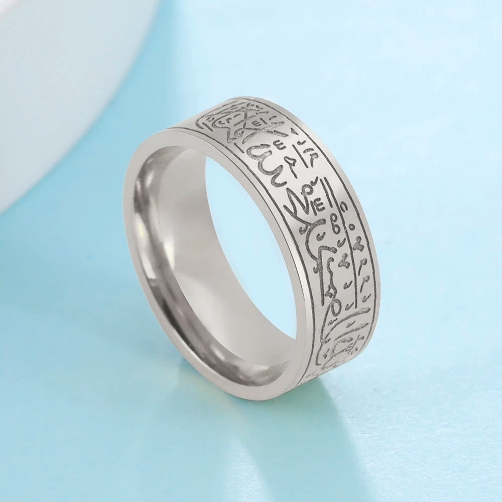 Dawapara Muslim Mohammad Arabic Letter Shahada Ring AMULET RING STORE