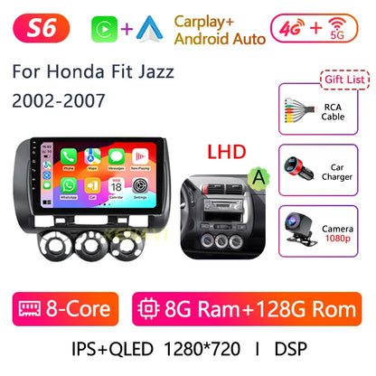 2 Din Android 10.0 Car Stereo Radio Multimedia Video Player For Honda Fit Jazz City 2002 2003 2004 2005 2006 2007 GPS Navigation - AMULET RING STORE